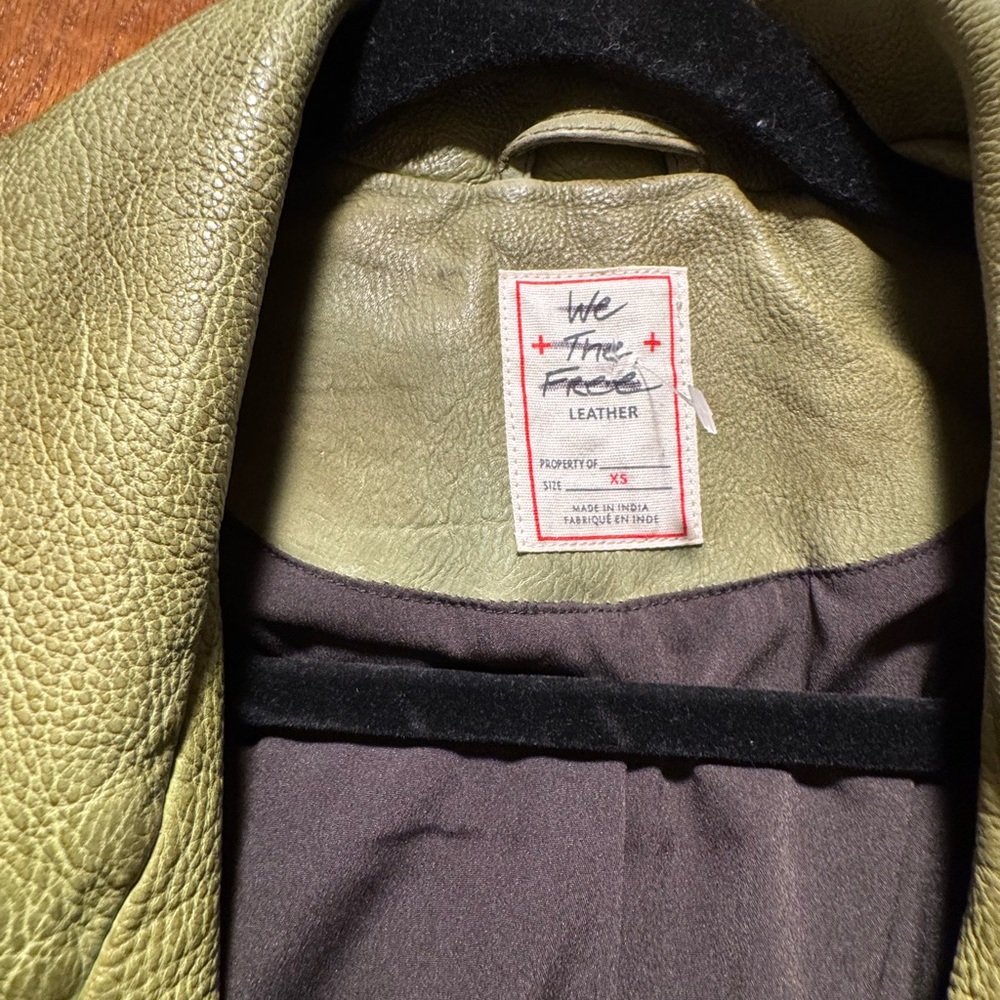 Free People We The Free Jealousy 100% genuine real leather moto jacket - Picture 3 of 5